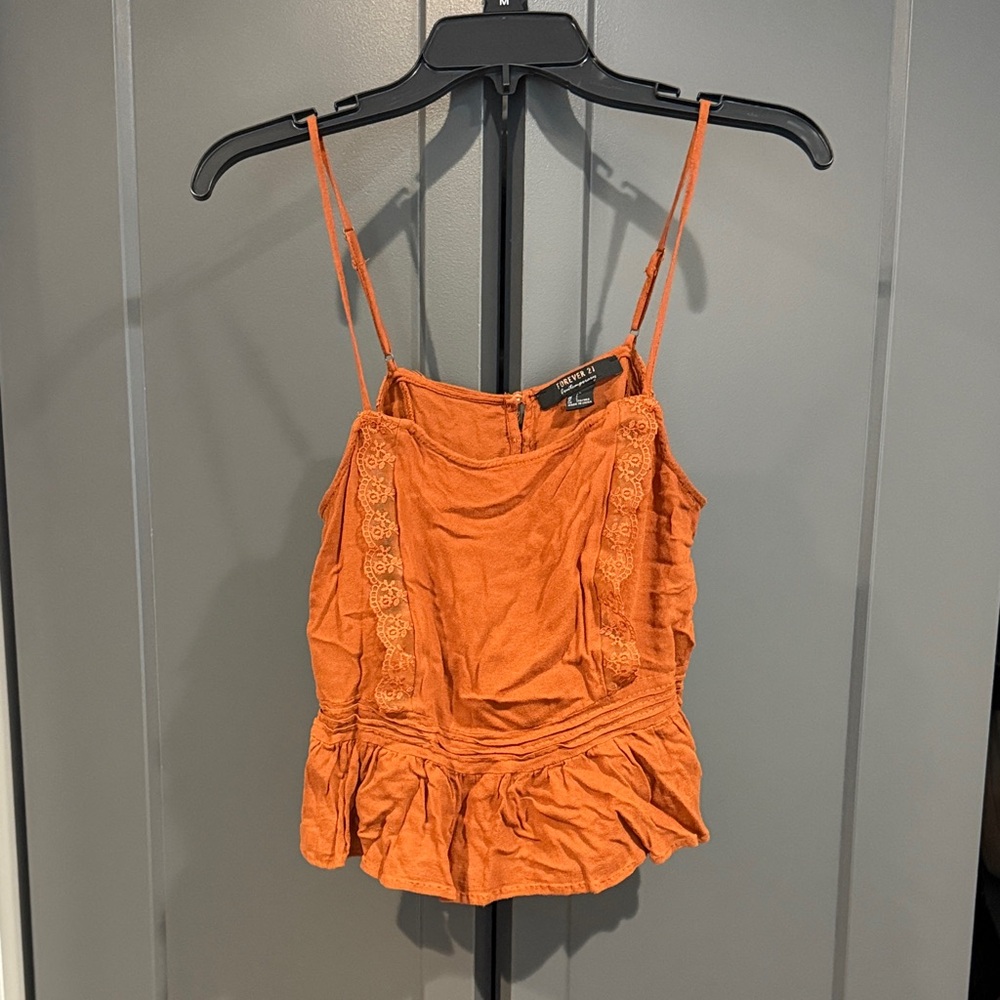 Forever 21 Orange Lace Camisole